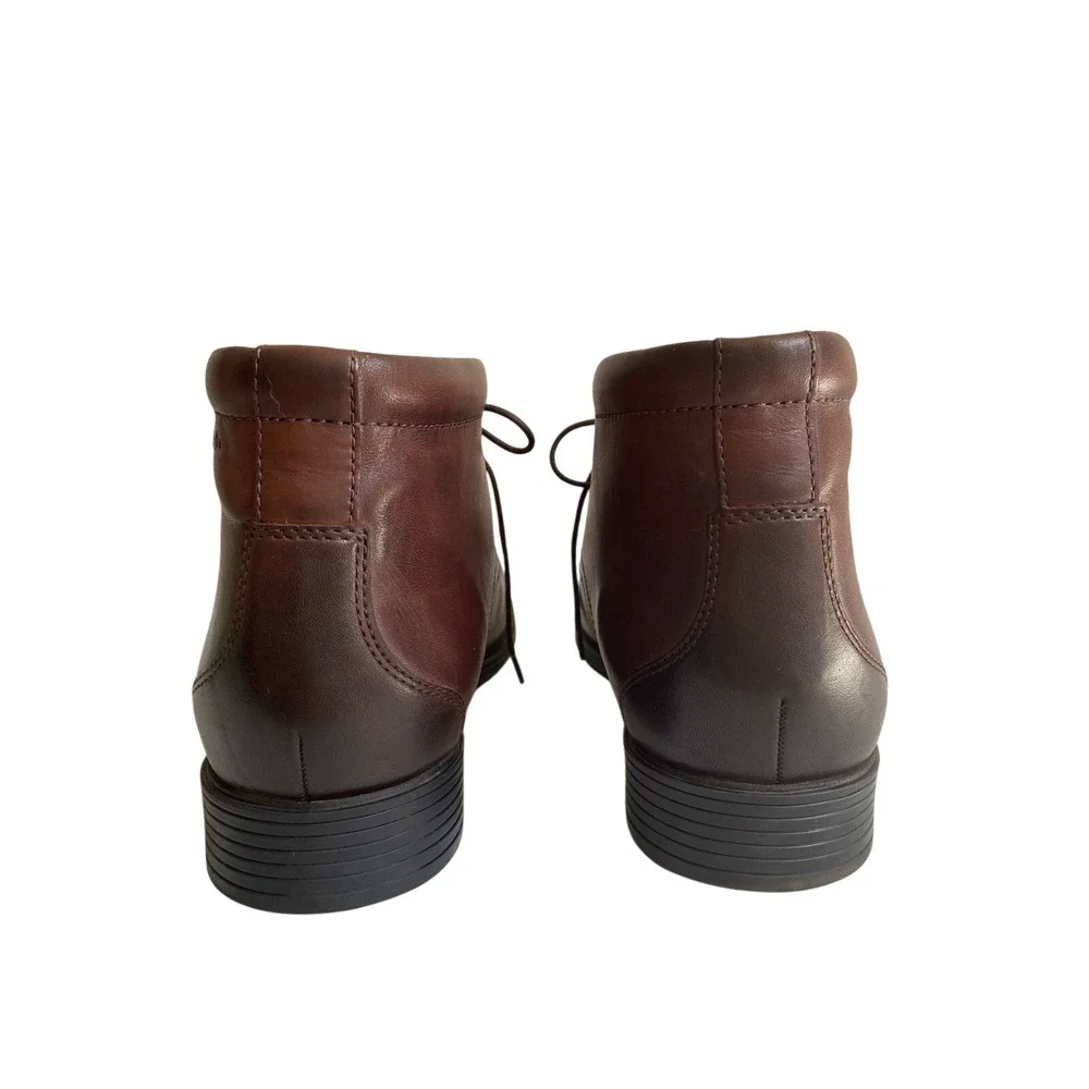 Clarks Collection Comfort Men 12 M Brown Whiddon Mid Chukka Leather Lace Up Boot